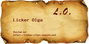 Licker Olga névjegykártya